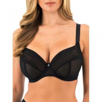 Black Polyamide 34E Devote Side Support Plunge Bra