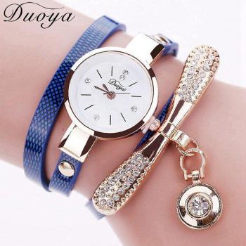 Casual Women’s Analog Watch with Rhinestones