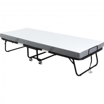 Homcom Letto Mobile 200x80x42,5 cm con Materasso Integrato – Portatile per Soggiorno e Spazi di Lavoro