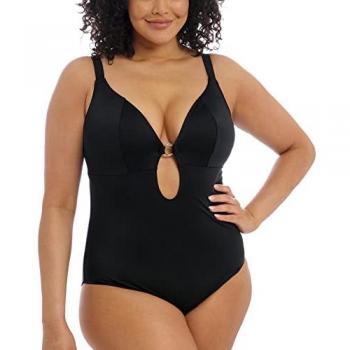 Maillot de Bain Une Pièce Plongeant Sans Armatures Elomi Plain Sailing Noir H 85
