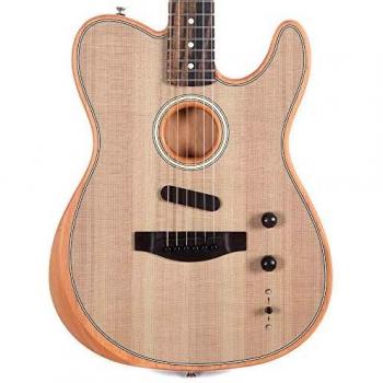 Fender American Acoustasonic Telecaster Electric Guitar w/Gig Bag, Sonic Gray