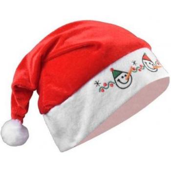 Chapeau de Noël en peluche avec broderie de Noël