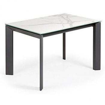 Table de Salle à Manger Extensible Axis 120 (180) x 80 cm Porcelaine Kalos Blanc