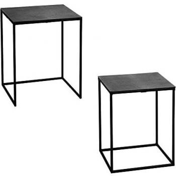 Table Passion Set de 2 Bouts de Canapés Rectangulaires Noirs