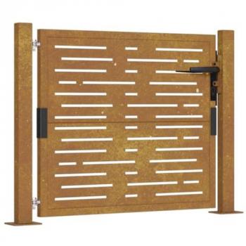 Portail en acier corten 105x80 cm pour jardin carré