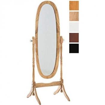 CORA I Landhaus-Oval – Holz-Standspiegel in Naturfarben