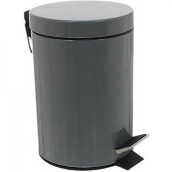 Poubelle en métal 3 L gris