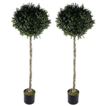 140cm Green Buxus Ball Art Tree – Durable UV Shielding for Exterior