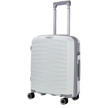 White Infinity Sunwave Cabin Luggage – 54x40x22cm Hard Shell, Carry‑On for EasyJet, Ryanair & Jet2
