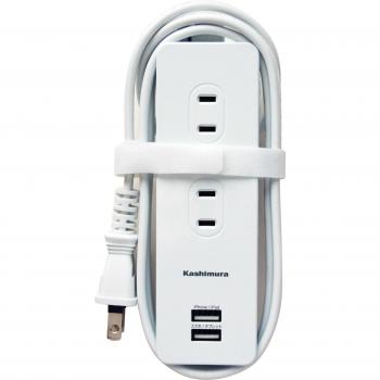 USB 2‑Port Power Tap for Home & Travel – Kashimura AC4P WH