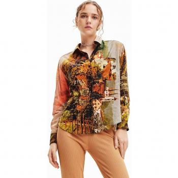 Camisa Desigual con Diseño de Paisaje