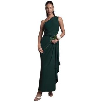 One-Shoulder Emerald Bridal Bridesmaid Ensemble