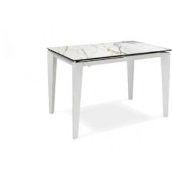 Table extensible en céramique et verre trempé, modèle Calacatta Borghini – Webmarketpoint 120‑170 cm