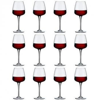 Bormioli Rocco Pack of 12 Aurum Red Wine Glasses, 520 ml, Clear