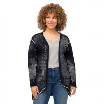 Ulla Popken Plus Size Strickjacke, Damen, blau, Größe: 52/54, Baumwolle