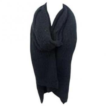 Bouclé Damen-Trapez Schal – Winter Edition – 200x40 cm – Alpaka‑Weichheit – Schwarz