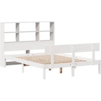 Livres et Rangement : Lit Bibliothèque Sans Matelas Blanc 120x190 cm Bois Pin