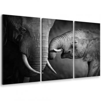 Escultura Visual Tríptica “Ternura de Mamá Elefante”