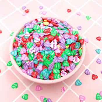 50g Heart Slice Polymer Clay Sprinkles for Scrapbooking and Nail Art