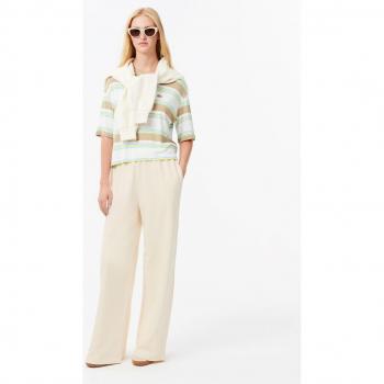 Lacoste Pantalon de jogging large Écru pour femme, Taille S