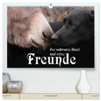 Premium Wandkalender 2024 Der schwarze Hund und seine Freunde