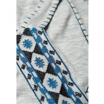 Donna Canotta Superdry Artizan Grigio Mélange Ricamata Taglia S
