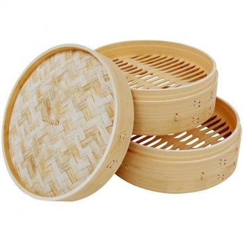 20cm Bamboo Steamer Basket with Lid