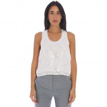 Canotta Actitude Twinset Full Paillettes “Bianco Papers” (M)