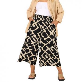 Abstract Patterned Wide Leg Bottoms