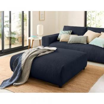 Velours Côtelé Pouf Modulable – Bleu Nuit, Marque Garance