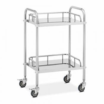 Carrello laboratorio acciaio inox 2 ripiani 45 x 36 x 2,5 cm