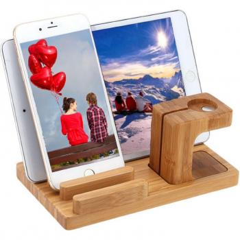 Estación de Carga Madera de Bambú – Soporte Universal