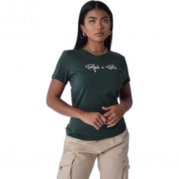 Basic T-Shirt mit Logostickerei Damen Project X Paris