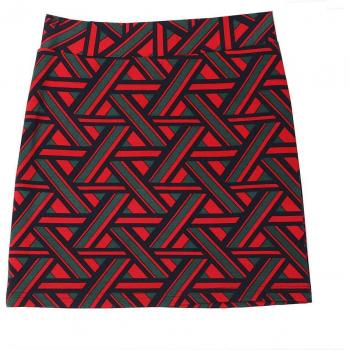 Mini Falda Empire Geométrica Negra y Roja por encima de la rodilla S0021