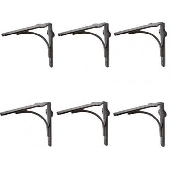 Iron Curved Shelf Support – 20.4 cm High, 5.2 cm Wide (Pack of 6)