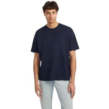 S‑Size Daring Ocean Blue Cotton Tee with Logo