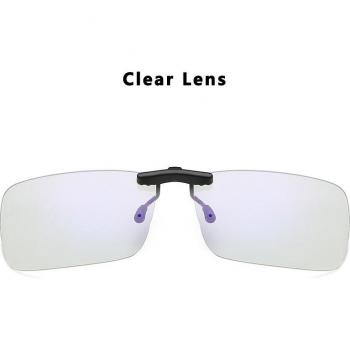 Men's Yellow Filter Clip-on Eyeglasses for Blue Light Protection