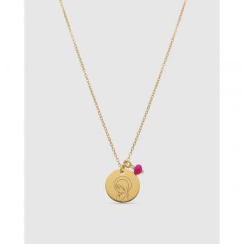 Collar Promoción Oro 18k con Cristal Rosa