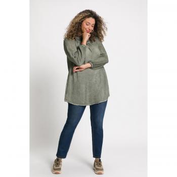 Plus Size Cold Dye Carmen Blouse, Green, Size 28/30, Viscose