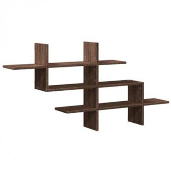 Wall Shelf 124.5x18x60.5 cm Brown Oak Engineered Wood Vidaxl