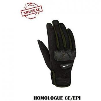 Bering York Gants de moto Noir Vert Brun Beige taille : XL