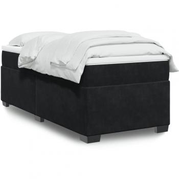 VidaXL Cama box spring con colchón cuero sintético negro 90x190 cm