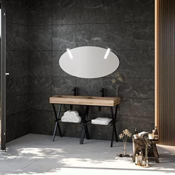 Arredo Bagno Valentina Kiamami 120cm – 2 Cavalletti in Metallo e Lavabo HPL Diamante