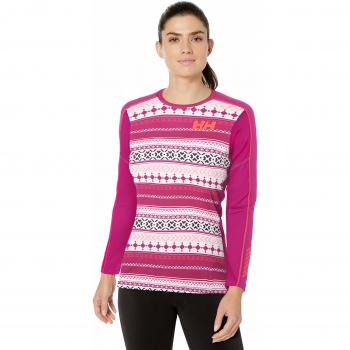 Helly Hansen W Hh Lifa Active Graphic Sweatshirt, Damen, Festival Fuchsia, XL