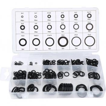 Schwarz Gummi O-Ring Unterlegscheiben Set