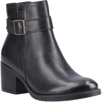 Hush Puppies Hensley Leather Women's Black Ankle Boot with Heel