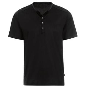 TRIGEMA 100 % Baumwolle Herren‑Shirt – Knopf‑Vorderecke, M, Schwarz
