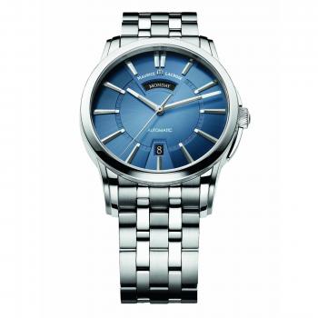 Maurice Lacroix ML155 Day-Date Automatic Watch with Blue Dial and SS Bracelet