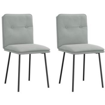 Taburetes Modernos con Asiento de Terciopelo Gris Luz – Dúo