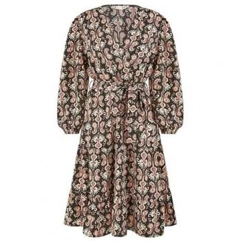Long Sleeve Black Ikat Skater Dress (Size 8) – Yumi Brand